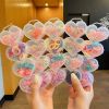 10pcs/set Girls Cartoon Nylon Scrunchie Kids Ponytail Holder Hair Bands Rubber Band Headband Fashion Hair Accessories - A- 4