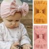 2Pcs/Lot Baby Headband Sets Bow Baby Girl Nylon Headbands Twist Cable Soft Knot Turban Kids Headwear Baby Accessories Haarband - Light Pink