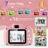 Kids Digital Camera w/ 2.0' Screen 12MP 1080P FHD Video Camera 4X Digital Zoom Games - Pink