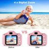 Kids Digital Camera w/ 2.0' Screen 12MP 1080P FHD Video Camera 4X Digital Zoom Games - Pink