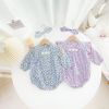 Baby Girl 1pcs Ditsy Flower Pattern Frill Trim Design Onesies - 66 (3-6M) - Blue