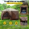 VEVOR Camping Gazebo Screen Tent; 12*12ft; 6 Sided Pop-up Canopy Shelter Tent with Mesh Windows; Portable Carry Bag; Stakes - 12 ft x 12 ft