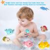 Toddlers Bath Toy; Manual Wind-Up Crab & Turtle Baby Bathtub Toys; Cute turtles; ducks and dolphins; Birthday for 2 3 4 5 6 Years Old; 6Pcs +1 Organiz