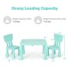 3 Pieces Multi Activity Kids Play Table and Chair Set - Green