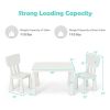 3 Pieces Multi Activity Kids Play Table and Chair Set - White