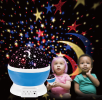 LED Star Sky Projector Night Light Kids Rotating Starry Night Lamp USB Sleep Light Xmas Gift - Blue