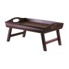 Winsome Wood Espresso & Wood Sedona Bed Tray Curved Side; Foldable Legs; Large Handle; Antique Walnut - 94725