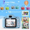 Kids Digital Camera w/ 2.0' Screen 12MP 1080P FHD Video Camera 4X Digital Zoom Games - Blue