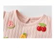 Baby Girls Fruit Embroidered Graphic Lace Sleeve Onesies & Headband - 59 (0-3M) - Pink