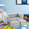 Kids Couch Modular Loveseat Children Furniture for Playroom - grey