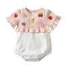 Baby Girls Fruit Embroidered Graphic Lace Sleeve Onesies & Headband - 59 (0-3M) - Pink