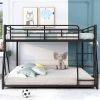 Metal Floor Bunk Bed, Full XL over Queen, Black (Expected to arrive at 11.10) - as Pic