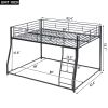 Metal Floor Bunk Bed, Full XL over Queen, Black (Expected to arrive at 11.10) - as Pic