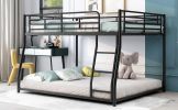 Metal Floor Bunk Bed, Full XL over Queen, Black (Expected to arrive at 11.10) - as Pic