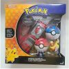 TOMY Pokemon Pokeball Belt Pikachu Pokeball Pocket Monster Deformation Model Toy Set Cosplay Action Doll Model Children's Toys - With box-mini Q - One