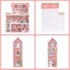 Wooden Dollhouse for Kids with 24 pcs Furniture Preschool Dollhouse House Toy for Kids, S - as Pic