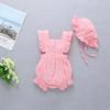 Baby Girl 1pcs Solid Color Bow Tie Design Ruffle Sleeveless Crotch Onesies - 66 (3-6M) - Apricot