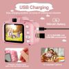 Kids Digital Camera w/ 2.0' Screen 12MP 1080P FHD Video Camera 4X Digital Zoom Games - Pink