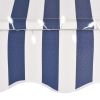 Manual Retractable Awning with LED 118.1" Blue and White - Multicolour