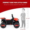 6V Ride On ATV, 4-Wheeled Beach Ride on Car, Battery Powered Kids ATV, Forward/ Reverse Switch--RED - default