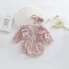 Baby Girl Ditsy Flower Pattern Long Sleeve Cute Bodysuit - 66 (3-6M) - Pink