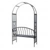 Garden Rose Arch with Bench - Black