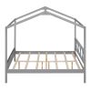 Full Size Wood House Bed with Storage Space - Gray