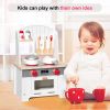 White Wooden Kitchen Playset; Pretend Play Kitchen Set for Kids & Toddlers; (1pcs an order) - Wood