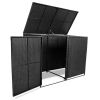 Double Wheelie Bin Shed Poly Rattan Black 58.3"x31.5"x43.7" - Black