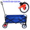 Folding Wagon Garden Shopping Beach Cart (blue) - as Pic