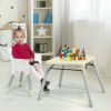 4 in 1 Baby Convertible Toddler Table Chair Set with PU Cushion - beige