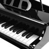 30-Key Kids Piano Keyboard Toy with Bench Piano Lid and Music Rack - black