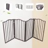 Pet Gate ‚Äì Dog Gate for Doorways;  Stairs or House ‚Äì Freestanding;  Folding ;  Dark brown; Arc Wooden - Dark brown