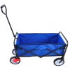 Folding Wagon Garden Shopping Beach Cart (blue) - as Pic