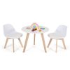 Modern Kids Activity Play Table and 2 Chairs Set with Beech Leg Cushion - white