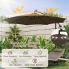 10 Feet Patio Offset Umbrella with 112 Solar-Powered LED Lights - Coffee