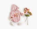 Baby Girl 1pcs Cartoon Pattern Long Sleeved Funny Onesies With Hat - 66 (3-6M) - Orange