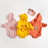 Baby Girl 1pcs Cartoon Pattern Long Sleeved Funny Onesies With Hat - 66 (3-6M) - Orange