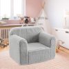 Kids Armchair Toddler Couch Baby Sofa Chair with Sherpa Fabric for Boys and Girls (Grey) - grey