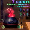 Air Humidifier Diffusers Essential Oil Diffuser USB Portable Humidifier Volcanic Flame Aroma Diffuser Essential Oil Lamp Bedroom - black - fragrant -