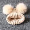 Cute Pompom Baby Hat Warm Winter Knitted Kids Baby Girl Boy Beanie Cap Solid Outdoor Infant Toddler Children Hat Bonnet - White - 1-3 Years