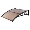 100 x 96cm Household Application Door & Window Rain Cover Eaves Brown Board & Black Holder - as picture