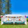 10'x20' Outdoor Party Tent with 6 Removable Sidewalls; Waterproof Canopy Patio Wedding Gazebo; White - as picture