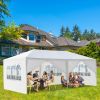 10'x20' Outdoor Party Tent with 6 Removable Sidewalls; Waterproof Canopy Patio Wedding Gazebo; White - as picture