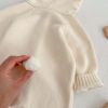 Baby Solid Color Full Button Design Knit Long Sleeve Jumpsuits - 66 (3-6M) - Apricot