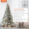 VEVOR Christmas Tree, Full Holiday Xmas Tree with LED Lights, Metal Base for Home Party Office Decoration - 4.4 x 7.5 ft / 1.33 x 2.29 m - Warm White