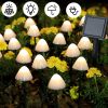 LED Outdoor Solar Garden Lights Waterproof Mushroom String Lawn Lamps Cute Fairy Light Landscape Lamp Path Yard Lawn Patio Decor - Warm white - 5M 20L