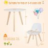 Modern Kids Activity Play Table and 2 Chairs Set with Beech Leg Cushion - white