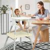 4 in 1 Baby Convertible Toddler Table Chair Set with PU Cushion - beige