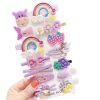 New Fashion 14 Pieces Set Children's Cute Flower Fruit Animal Candy Color Hairpin Sets - Purple